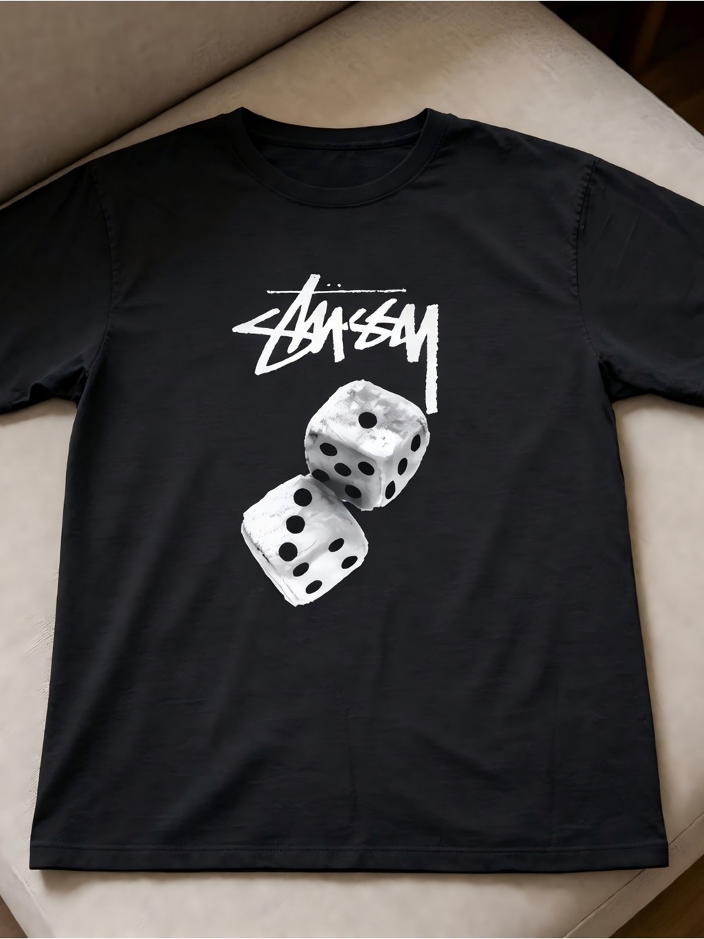 Stussy black dice Women Men T-shirt unisex